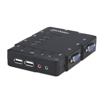Manhattan switch KVM 4 porturi Compact, USB, Audio Manhattan switch KVM 4 porturi Compact, USB, Audio