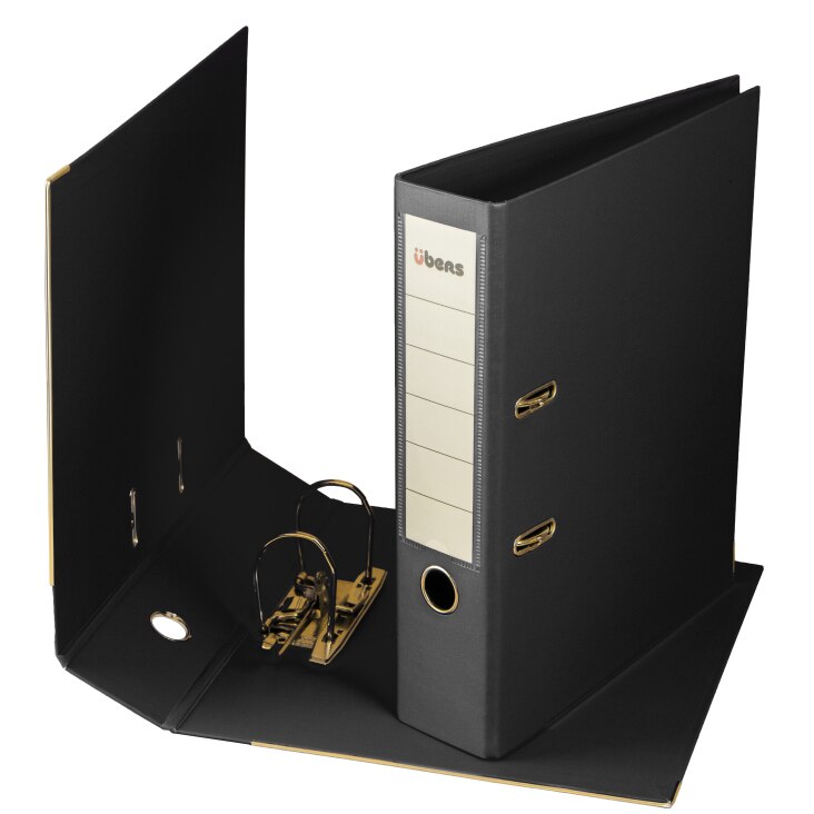 Biblioraft A4 PVC 75mm Ubers, Negru