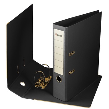 Biblioraft A4 PVC 75mm Ubers, Negru Biblioraft A4 PVC 75mm Ubers, Negru