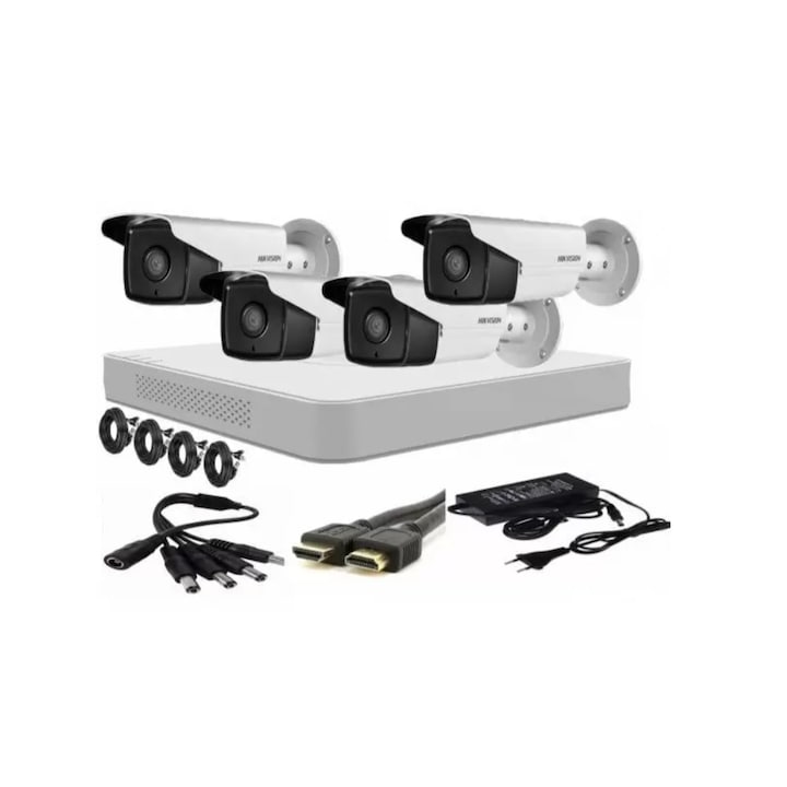 Kit Supraveghere, 8MP, 8CH NVR, 2 camere, detectare umana AI, rezistenta la apa IP66, 1T