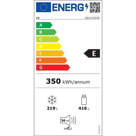 Side by side LG GSLV71PZTE, No Frost, Door In Door, 635 l, Dozator apa, Clasa E, H 179cm, Argintiu
