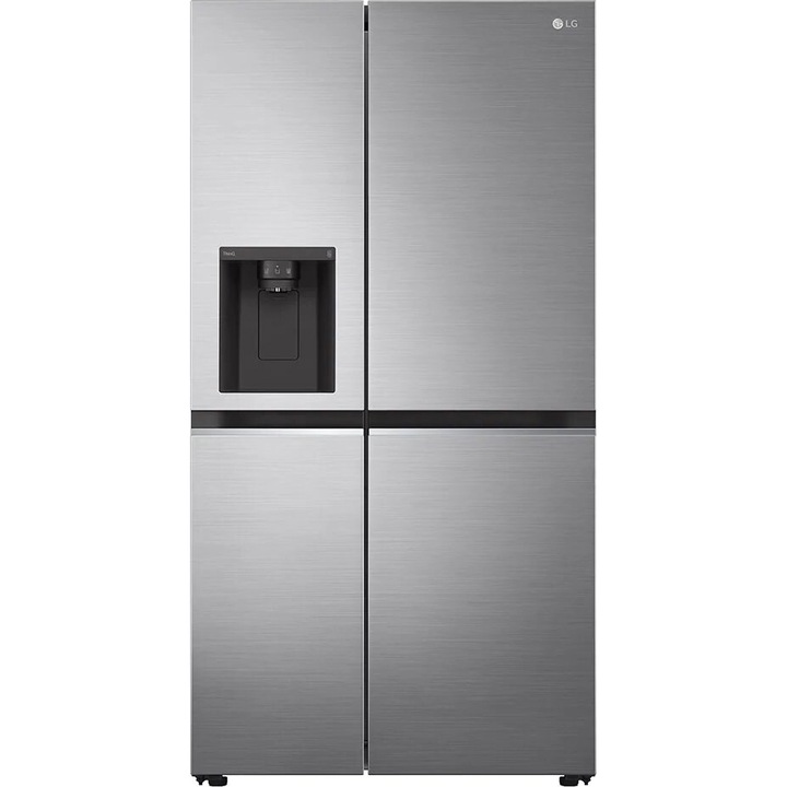 LG GSLV71PZTE Side by side hűtő, 635 l, M:179cm, No Frost, DoorCooling, Víz- és jégadagoló, E energiaosztály, Ezüst