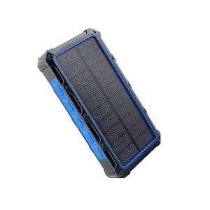 Baterie externa 36000 mAh, Powerbank solar cu incarcare wireless Qi, iesire USB si USB C, cu panou solar, lanterna LED
