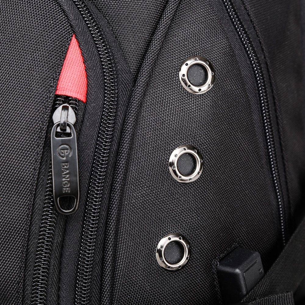 Rucsac laptop 15.6", sport, impermeabil, cu port de incarcare USB si jack audio, BANGE, Negru