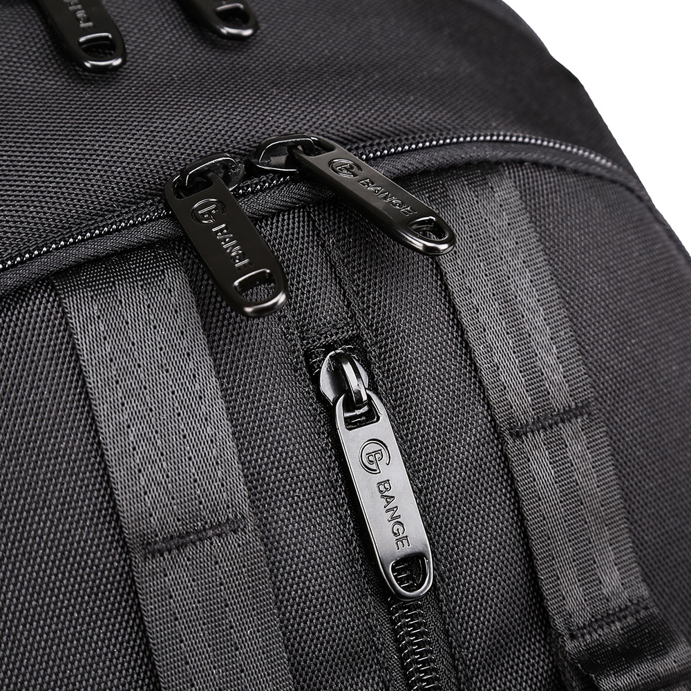 Rucsac laptop 15.6", sport, impermeabil, cu port de incarcare USB si jack audio, BANGE, Negru