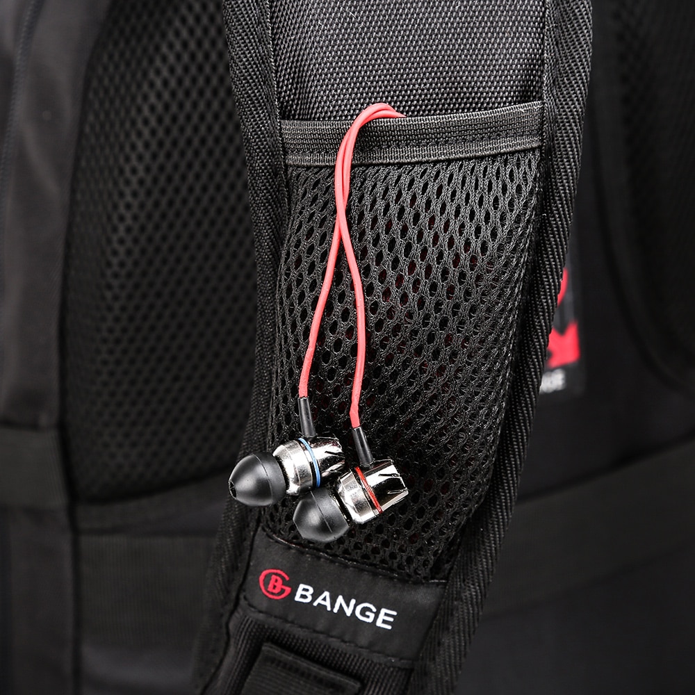 Rucsac laptop 15.6", sport, impermeabil, cu port de incarcare USB si jack audio, BANGE, Negru