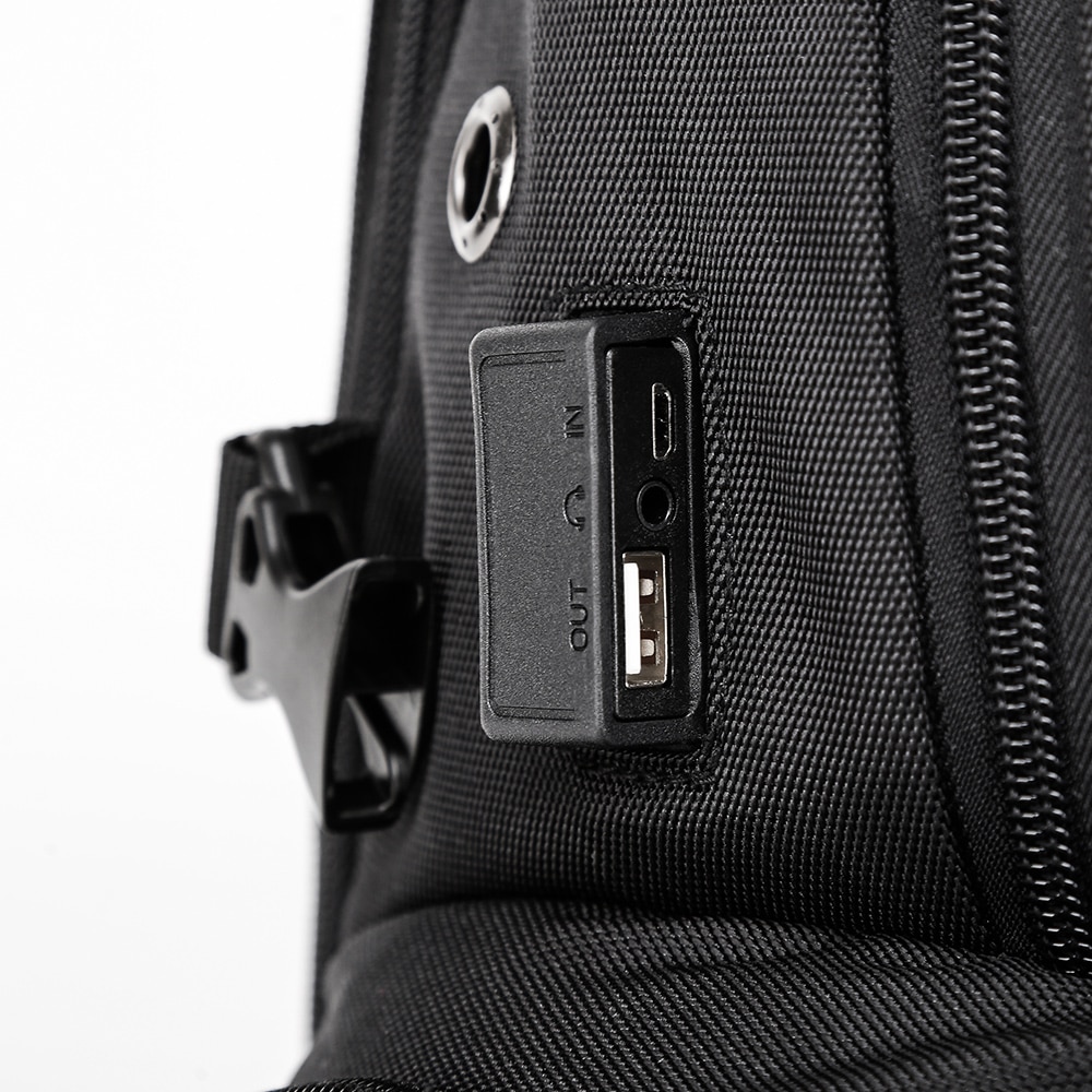 Rucsac laptop 15.6", sport, impermeabil, cu port de incarcare USB si jack audio, BANGE, Negru