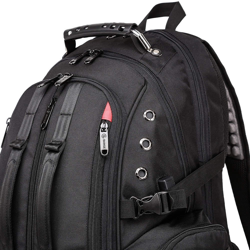 Rucsac laptop 15.6", sport, impermeabil, cu port de incarcare USB si jack audio, BANGE, Negru