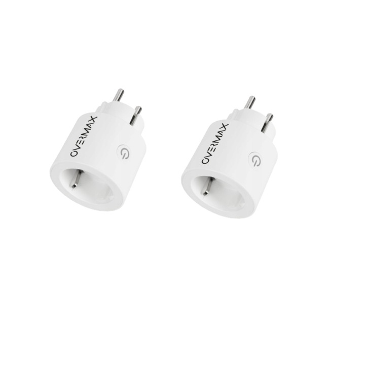 Комплект от 2 смарт щепсела, Overmax, Flow Control, 4000 W, Бял