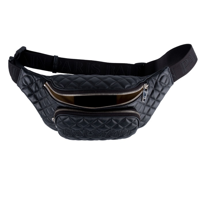 Balmain Férfi övtáska, valódi bőr, fekete