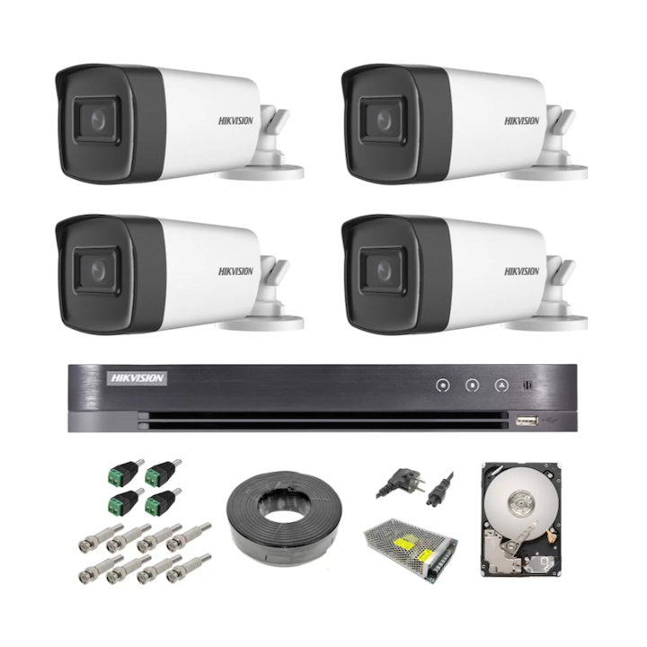 Kit VideoInterfon pe 2 fire format din post interior si post exterior, DS-KIS703-P-D