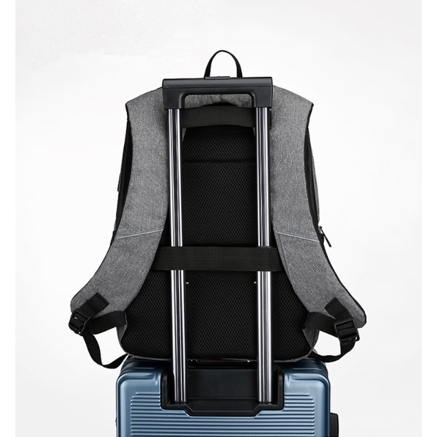 Rucsac pentru barbati Harvey GT1477, multifunctional, laptop, calatorii, cu port USB, Gri