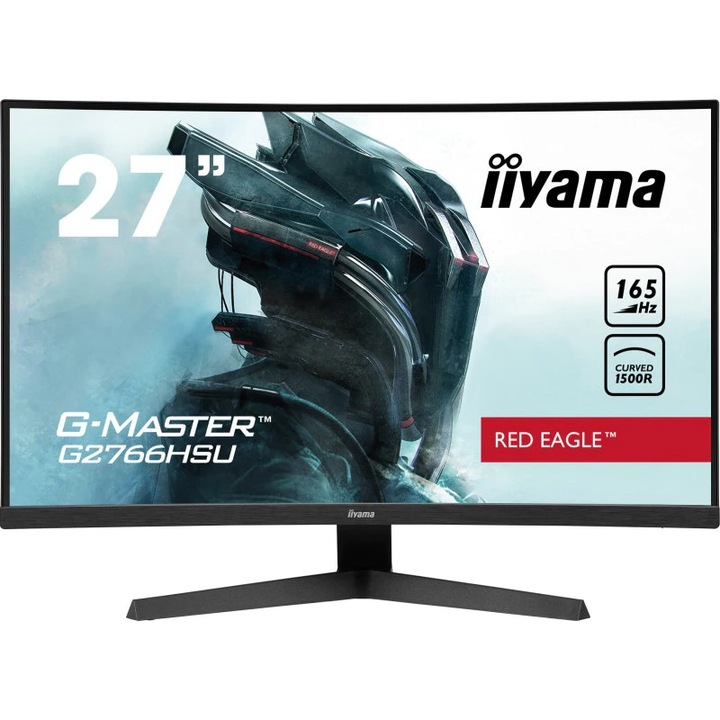 Monitor LED IIyama Gaming Red Eagle G-MASTER G2766HSU-B1 Curbat 27 inch FHD VA 1 ms 165 Hz HDR FreeSync Premium