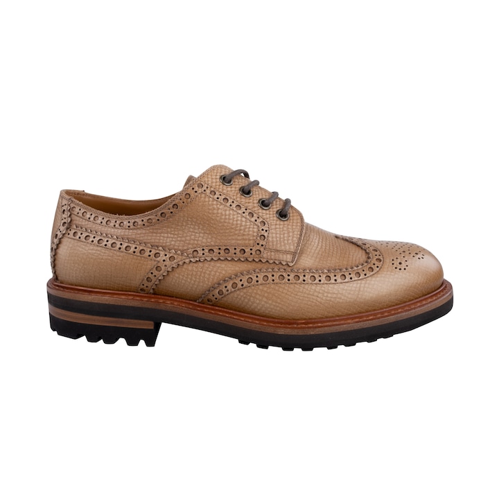 Brunello Cucinelli elegáns természetes bőr cipő, 43, barna