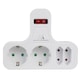Priza de alimentare Maclean, cvadrupla cu intrerupator pornit/oprit, picior de stabilizare, tip Schuko, 2x2.5A, 2x16A, MCE224