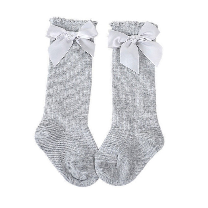 Чорапи с панделки, 0-2 години, Сив