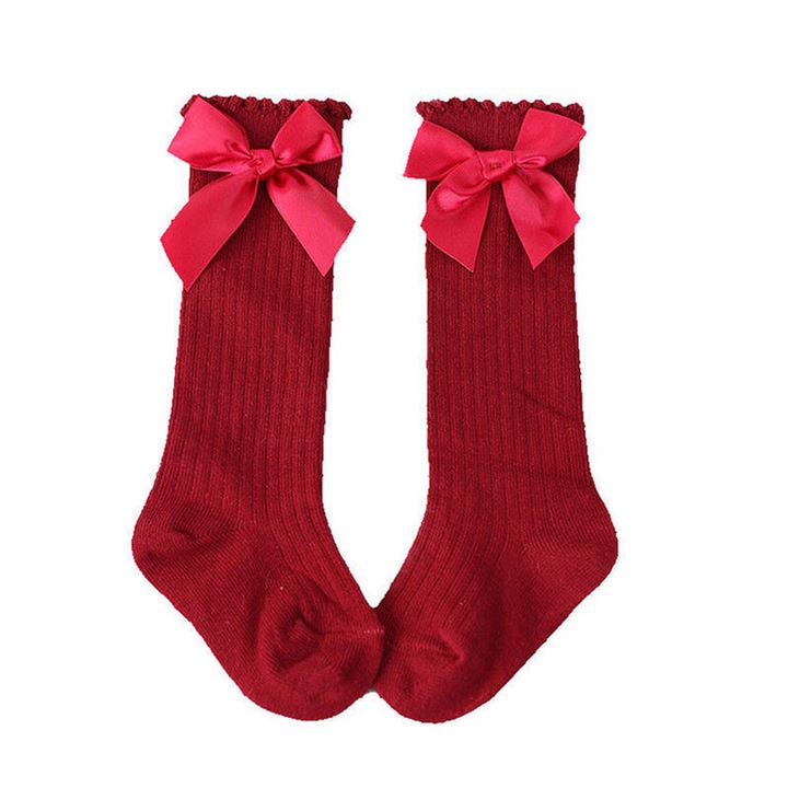 Чорапи с панделки, 0-2 години, Червен