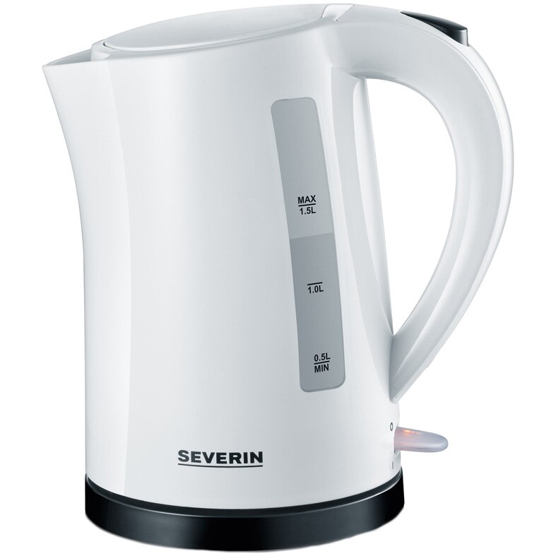 Fierbator electric, Severin, 2200 W, Afisaj nivel apa, 1.5l, Alb/Negru
