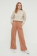 Trendyol, Спортен панталон с висока талия и широк крачол, Розово-оранжев