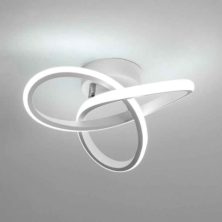 Plafoniera moderna LED, Goeco, Aluminiu/Silicon, 22W, 24x5 cm, Alb