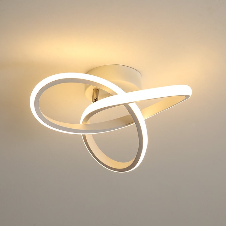 LED плафон Goeco, Алуминий/Силиций, 22W, 24x5 см, Бял