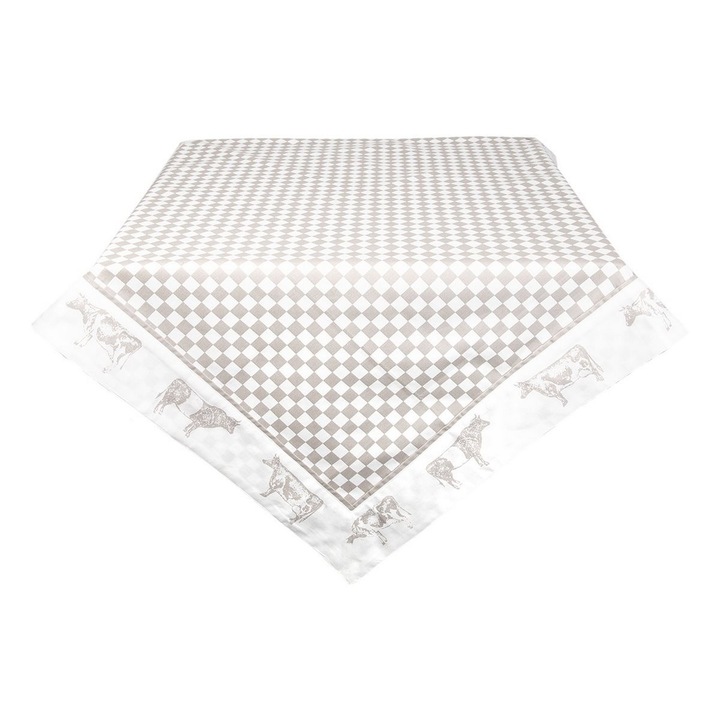 Fehér krémszínű pamut terítő 150 cm x 150 cm