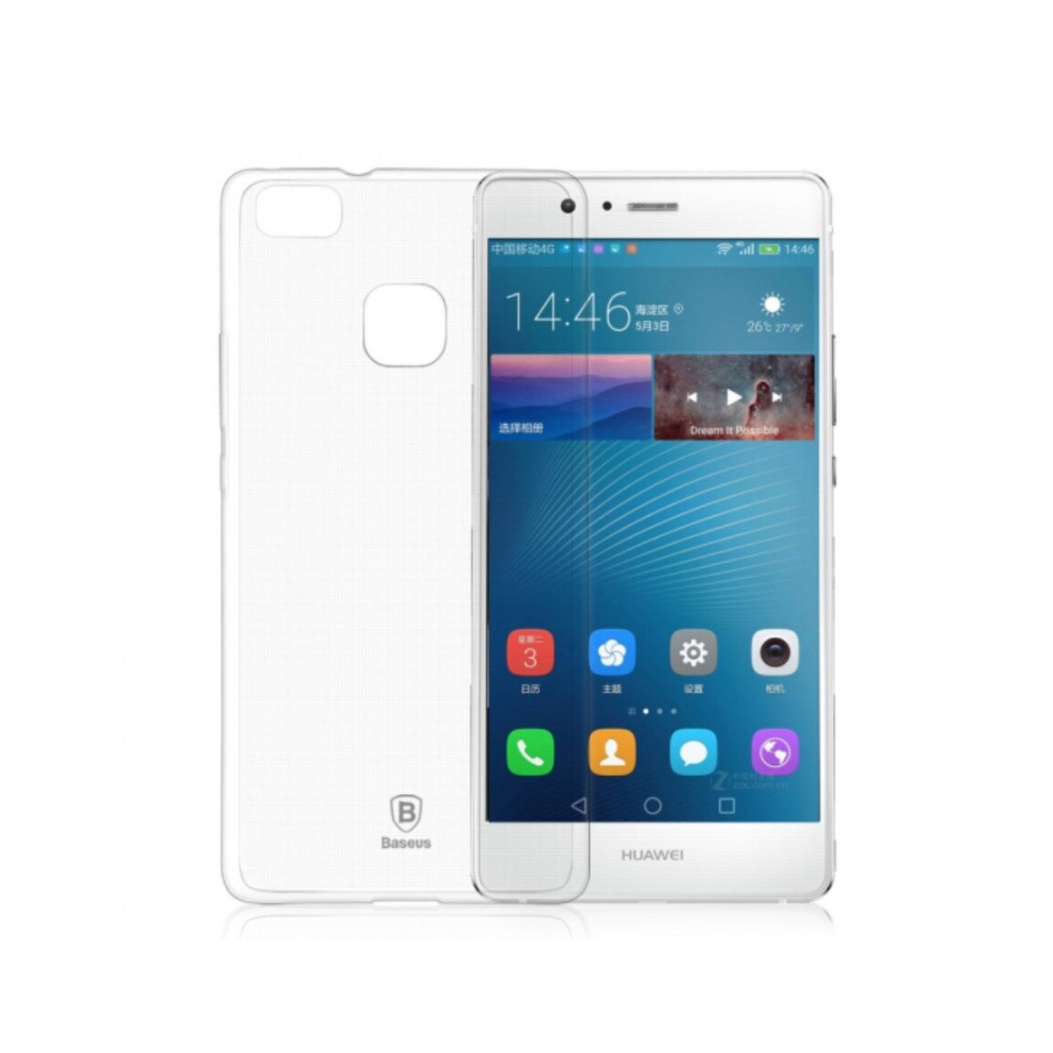 Carcasa protectie spate din gel TPU BASEUS pentru Huawei P9 lite, transparenta