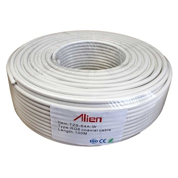 Cablu coaxial ALIEN RG6 100 metri TZS-64A-W Cablu coaxial ALIEN RG6 100 metri TZS-64A-W