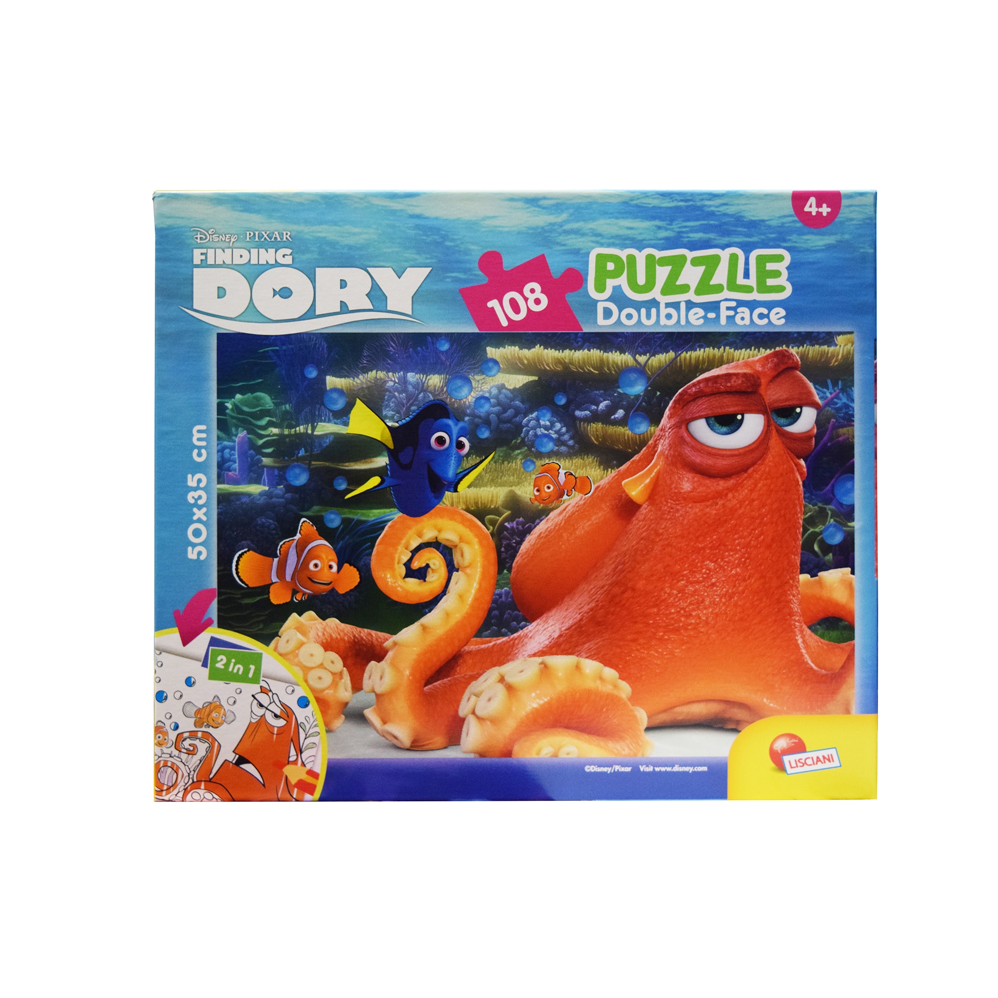 Puzzle Lisciani, cu 2 fete, Finding Dory, 108 piese
