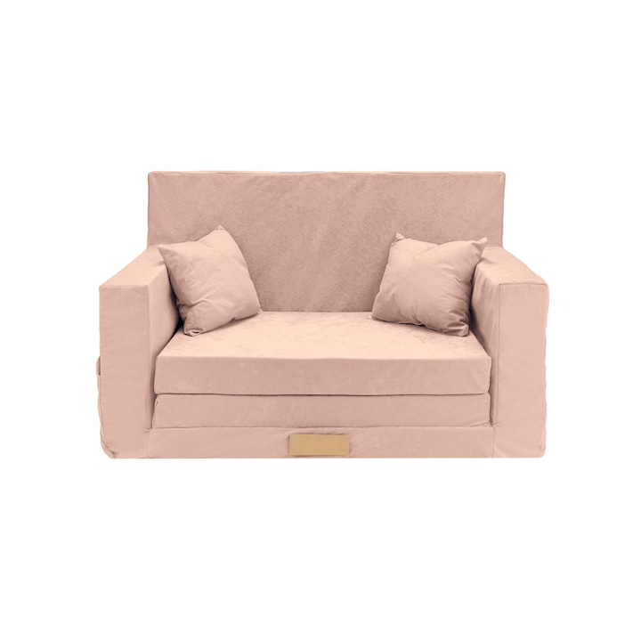 Kihúzható kanapé fotel gyerekeknek, rózsaszín, 92x60x40 cm