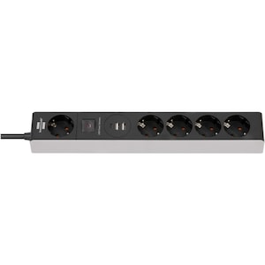 Prelungitor Brennenstuhl Premium-line, 5 prize, 2xUSB 2400 mA, Power Delivery USB-C 45W, 2.4A, buton On/Off, incarcare rapida, cablu 1.5m