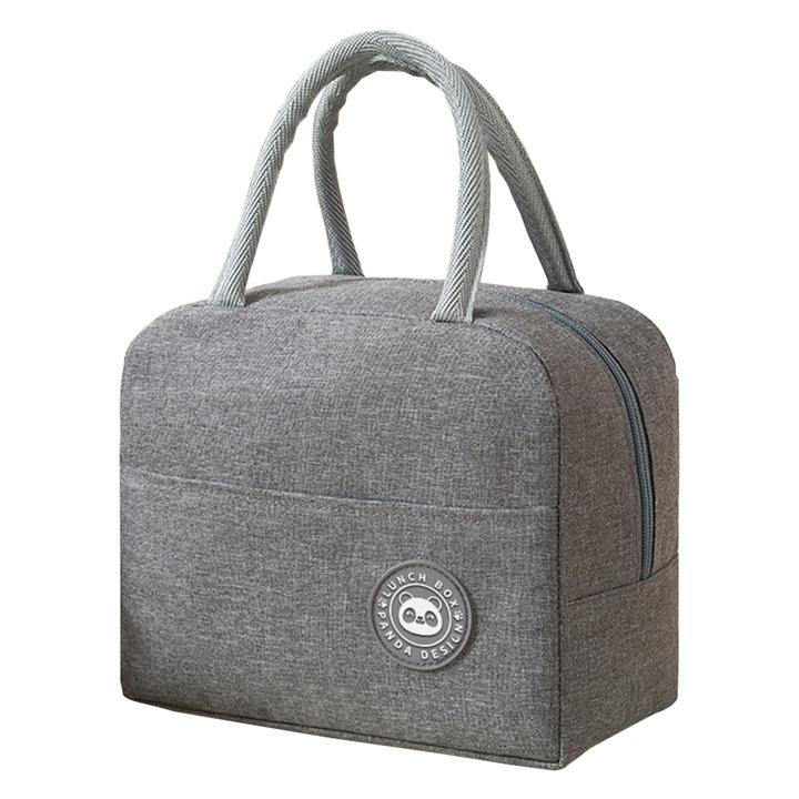 Хладилна чанта GOGOU, с дръжка за носене, водоустойчива, сив, 23x20x13 см