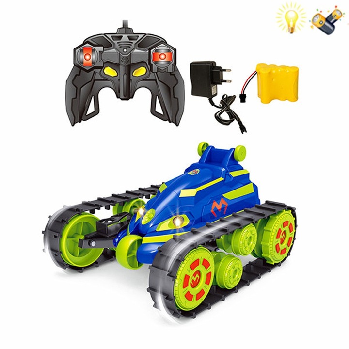 EmonaMall W4379 Gyermek rádióvezérlésű láncgép-Acrobat, elemekkel, többszínű/tengerészkék