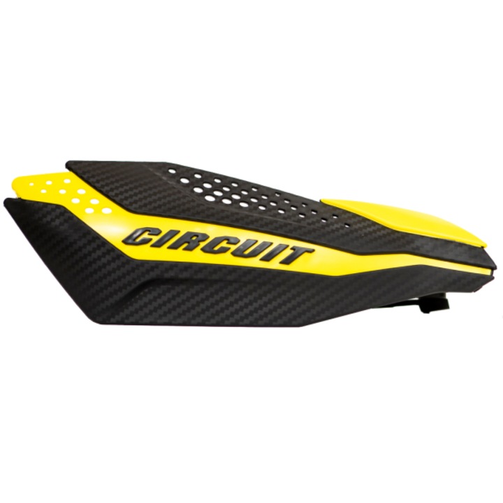 Set 2 x aparatoare maini Dakar Circuit, Nylon, Model carbon, Negru/Galben