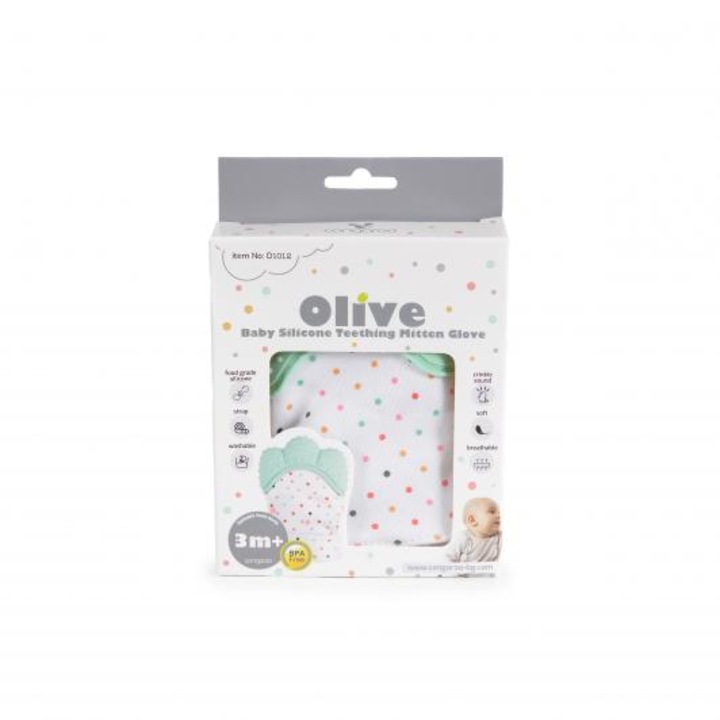Чесалка за зъби Cangaroo Olive, мента, 3 месеца +