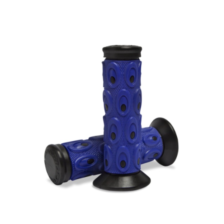 Set 2 x manere scuter, 22/25 mm, Negru/Albastru