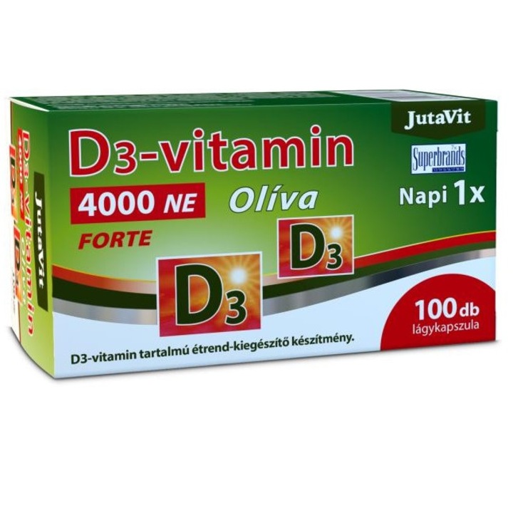 Tablete jelatinoase Vitamina D3 4000NE Jutavit, 100 buc