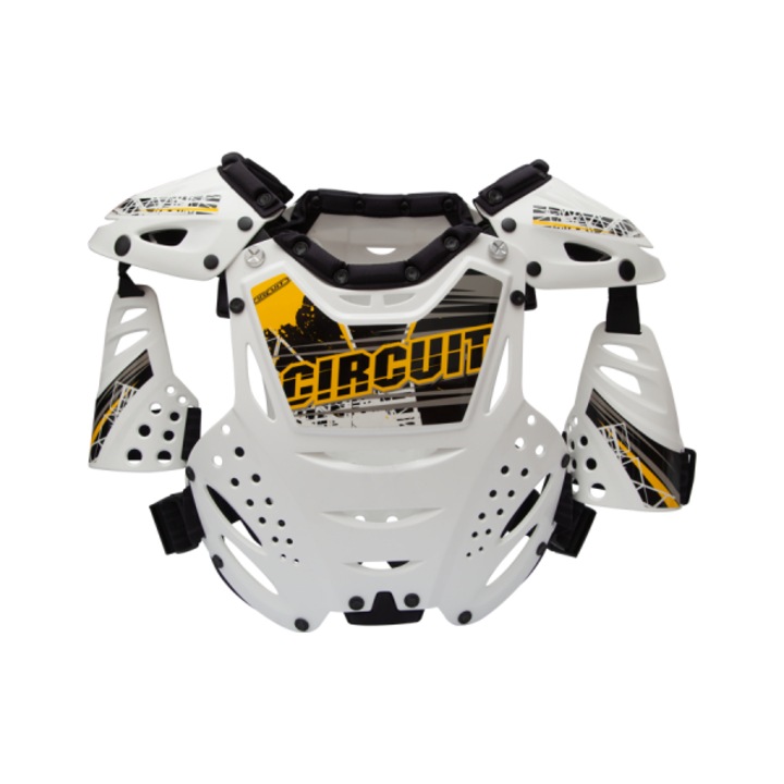 Armura Motocross copii T-Rex, Ajustabil, 12/13 ani, Alb, Universal