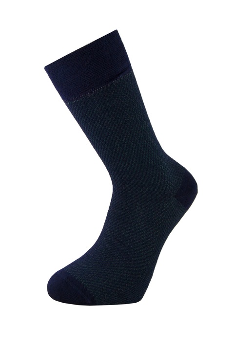 Férfi gyapjú és bambuszszálas zokni, W36, Newtone, varrat nélküli, sötétkék és zöld, 41-44 EU