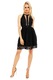 Rochie scurta eleganta cu aplicatii din dantela , negru L