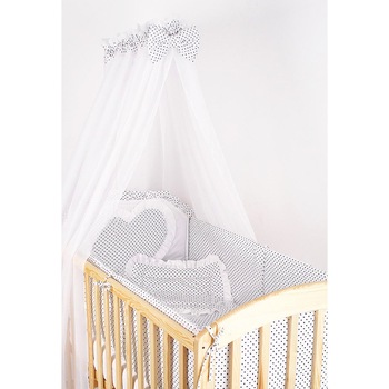 Lenjerie cu baldachin, 6 piese, inimioara bluemarin, 120x60 cm Lenjerie cu baldachin, 6 piese, inimioara bluemarin, 120x60 cm