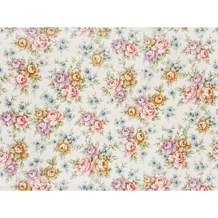 Sticker autocolant pentru mobila, 45 x 50 cm, DecoMeister®, Model Flori Romantice, W050-045-0050