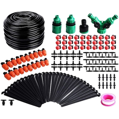 Sistem de irigare pentru gradina, Plastic, 100 ft/30 m, Multicolor