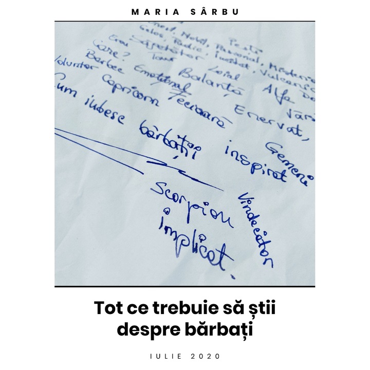Tot ce trebuie sa stii despre barbati, Maria Sarbu, 321 pagini