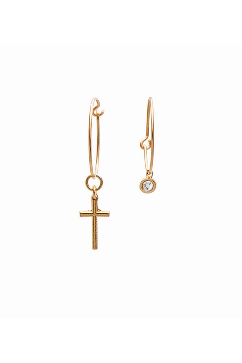 Cercei din alama, lifelikes, placat cu aur, swarovski, auriu, 30 mm