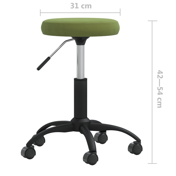 Scaun de birou vidaXL, Catifea/otel, Verde, 3.15 kg, 31 x (42-54) cm