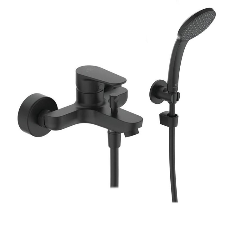 Смесител Ideal Standard Cerafine O BC706XG, за вана-душ, с аксесоари, Silk Black колекция