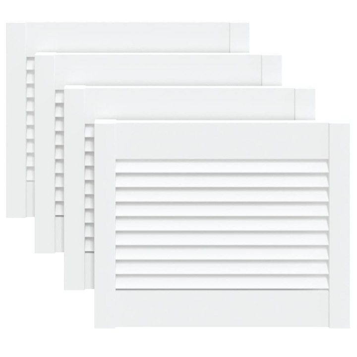 Usi lamelare vidaXL, 4 buc., alb, 39,5x49,4 cm, lemn masiv de pin, 4.56 kg