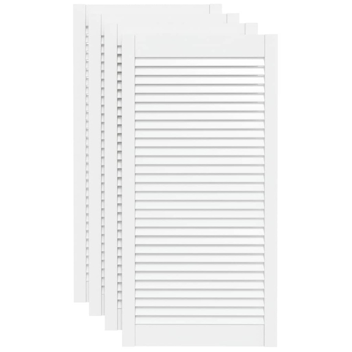 Комплект от 4 панелни дизайнерски врати за гардероб, Zakito Europe, дърво, бяло, 99,3x49,4 см