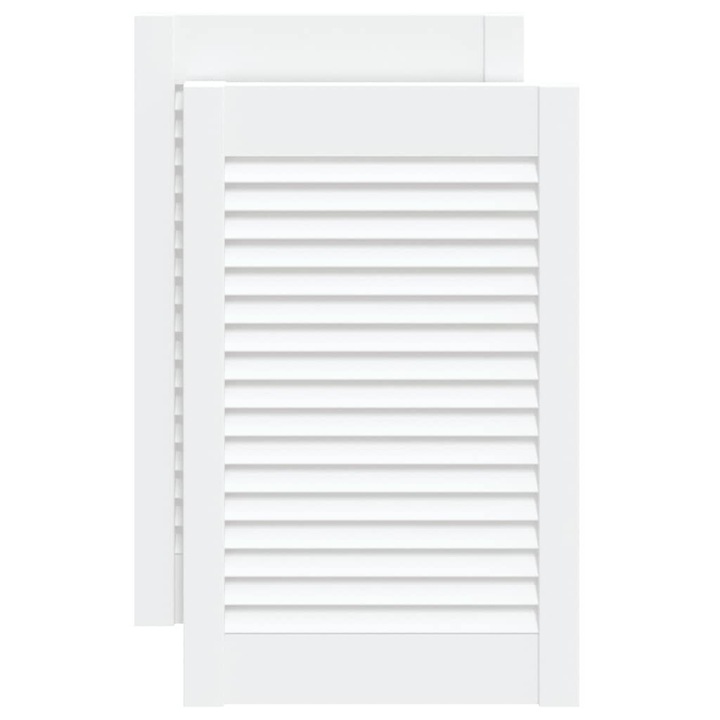 Usi dulap design lambriu 2 buc. alb 61 vidaXL,5x39,4 cm lemn masiv pin, 2.81 kg